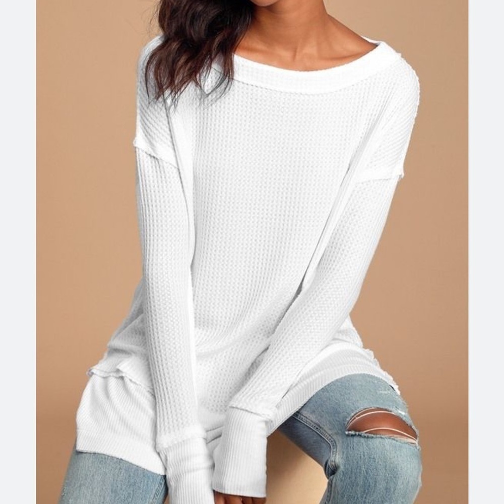 Free people with a free white North Shore thermal top - Picture 2 of 11